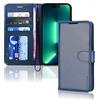 TECHGEAR Cover iPhone 14 Pro Max- Custodia Portafoglio in Pelle Sintetica con TPU Antiurto, Funzione di Supporto con Slot per Schede e Cinturino da Polso per iPhone 14 Pro Max (6,7 Pollici, 2022) blu