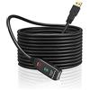 baolongking Cavo di prolunga USB da 5 m, 10 m, 15 m, 20 m, USB 2.0, ripetitore attivo, da maschio A a femmina A, cavi lunghi con amplificatore di segnale (5m)