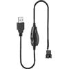 Gebildet Nuovo Arrivo 12 V Tensione Step-Up USB a 3 pin e 4 pin Cavo Adattatore di Alimentazione con Guaina per Ventola PC con Interruttore e Regolatore di Velocità