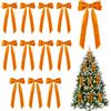 DONGKER Fiocchi di Natale, 12 Pezzi 22 x 13 cm Fiocco per Albero di Natale in Velluto, Fiocchi Natalizi Decorazioni da Appendere per Ghirlanda di Natalizie, Decorazione per Caminetti, Porte, Pareti, Ornamento