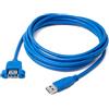 System-S Cavo USB 3.0 da 3 m, tipo A maschio a femmina, adattatore a vite, colore blu