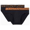 Emporio Armani Allover Shiny Logoband - Slip da Uomo, Confezione da 2, Nero, S, Nero, S
