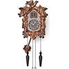TIMEGEAR Cuckoo Clock with Night Mode, Hand Carved Decorations and Swinging Pendulum (Brown)