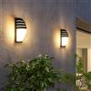 Goeco 2 Pack Applique da Parete Esterno 12W, Impermeabile IP65 Moderno Lampada da Parete LED Luce Calda 3000K Luci da Parete per Corridoio, Scale, Cortile, Patio, Garage, Nero