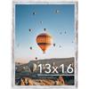 JCJMY Cornice portafoto rustica bianca da appendere alla parete, montaggio a parete orizzontalmente o verticalmente, 33 x 40 cm, cornice portafoto con plexiglass resistente agli urti, bianco rustico