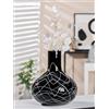 GILDE Vaso decorativo nero bianco - Vaso decorativo moderno in vetro colorato - altezza 28 cm
