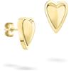 LIEBESKIND Berlin, orecchini a forma di cuore, in acciaio inox, oro IP, 1,5 cm, chiusura a incastro, impermeabili e delicati sulla pelle