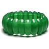 yigedan Braccialetto da donna placcato oro 18 KGP a forma di uovo con pietra naturale di giada verde (oro), 8.5 inch, Cristallo, calcedonia