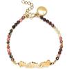 SINGULARU - Bracciale Mamá Heart Tourmaline. Acciaio con bagno in Oro 18 Kt e Pietre Naturali. Gioielli da Donna.