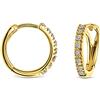 Miore Orecchini Donna Cerchio Diamanti taglio Brillante ct 0.10 Oro Giallo 18 Kt / 750