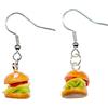 Miniblings cheeseburger orecchini gancio Big Burger Fast Food Kawaii - Gioielli fatto a mano placcati argento I Orecchini