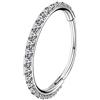 OUFER 18G 20G Anello da naso a cerchio incernierato segmento senza cuciture Helix Piercing narice Clicker in acciaio inossidabile 316L CZ Line Daith Trago cartilagine orecchino gioielli, 20G 5mm