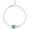 GEMLANTO Braccialetto in argento Sterling con pietra portafortuna per donne, regalo di anniversario di compleanno per lei e madre, catena regolabile, Argento sterling, Turchese sintetico