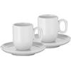 WMF Barista - Set di 4 tazze da caffè da 60 ml, con piattini per espresso, porcellana, bicchiere da caffè, tazza da caffè, lavabile in lavastoviglie