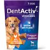 Vetocanis | Dentactiv | Bastoncino dentale per cani | Snack per cani gourmet | Per l'igiene e la salute del cane | Alto contenuto di carne | 85% pollo | Consigliato dai veterinari | Cane da 15 kg e +