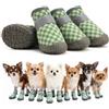 GAZIL Set 4 Scarpe per Cani Verdi Impermeabili e Leggere, Stivaletti Antiscivolo per Zampe Ferite, Protezioni Flessibili per Cani Piccoli 6-9 kg (Lunghezza Zampa ≤4,8 cm)