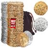 ZUCOS Accessori per monete da pirata, set di monete d'oro, in metallo, decorazione per giochi da tavolo DND, cosplay, imitazione di denaro medievale, tesoro dei pirati (oro e argento, 102 pezzi, Large