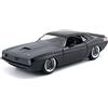 Jada Toys Fast & Furious Letty's 1970 Plymouth Barracuda, modello tuning in scala 1:24, porte apribili, cofano e bagagliaio, ruota libera, nero opaco
