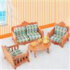 KARLOR Set di 7 mini mobili in miniatura per divano, poltrona, tavolo, teiera, mini scena, accessori decorativi 1:12, soggiorno, camera da letto, balcone, decorazione in miniatura