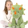 MorisMos Dinosauro Peluche Gigante, 60cm Verde Triceratopo Giocattolo di Peluche Grande, Kawaii Morbidosi Teddy Animali di peluche Regalo per Ragazzi Ragazze Compleanno Deco