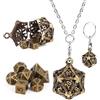 Jognee DND Mini Dadi, Dadi d&d Dadi da Gioco Dadi Poliedrici con Custodia per Dadi per MTG RPG D&D D4 D6, D8, D%, D10, D12, D20, Bronzo Antico