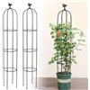 Kalolary 2 Pezzi Traliccio da Giardino per Piante Rampicanti, Kalolary 6 Piedi Torre Giardino Nera Obelisco Graticci Metallo Antiruggine Pianta Vaso Supporto Rampicante Interni Fiori All'aperto Verdura Frutta