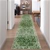 Famibay Runner per corridoio, extra lungo, 60 x 300 cm, lavabile, antiscivolo, per corridoio, vintage, boho, verde, tappeto da cucina per ingresso, camera da letto