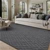 PureCozy Tappeto Salotto 160x230cm Grigio Antiscivolo Lavabile Camera da Letto Grande Tappeti Moderno 3D Geometrico Carpet Sala Soggiorno Cameretta Bambino Ufficio Pelo Corto Rug