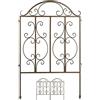 Relaxdays Recinzione da Giardino, in Acciaio, 3 Elementi, Espandibile, Decorativo, Design Retrò, HxL 98x63,5 cm, Bronzo