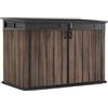 Keter Porta Attrezzi da Esterno Horizontal, Ideale per Giardini e Terrazze, Finitura Effetto Palissandro, 190,5x109,3x132,5H cm