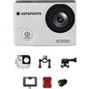AgfaPhoto - Action Camera - AC5000 - True 720P 30FPS, Grandangolo 110°, Custodia Impermeabile 30m - WiFi - 12 Accessori Inclusi