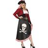 FIESTAS GUIRCA | Costume da Pirata Donna (42-44/L) - Camicia, Giacca, Cintura, Cappello e Vestito - Costumi da Corsara e Bucaniera per Halloween, Carnevale e Feste in Maschera - Adulto - Nero e Rosso