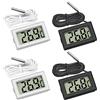 Thlevel Mini LCD Digitale Termometro Temperatura Umidità | con Sonda Esterna Impermeabile per Frigorifero Congelatore Acquario 2 Bianca 2 Nero 4PCS
