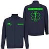 Generico Felpa blu navy con zip intera per soccorritore 118 soccorso con stampa fronte e retro NM (Verde fluo, XXL)
