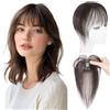 MY-LADY Frangia Clip Capelli Veri Wispy Bangs, Frangetta Finta Effilata #1B Nero Naturale 10g per Donne