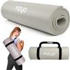 Fizyo Tappetino Yoga antiscivolo per yoga ginnastica e pilates in schiuma NBR tappetino fitness spesso per allenamento ed esercizi a casa 190 x 60 x 1,5 cm, Nero