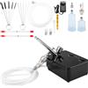 SucceBuy Kit aerografo a doppia azione Sistema aerografo multifunzionale Compressore Pistola a spruzzo da 0,3 mm per pittura di torte Modello di trucco per unghie