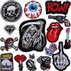 VETPW 15 Pezzi Cool Design Toppe Termoadesive, Toppa Ricamata Cranio Ferro sulle Toppe Adesivi Appliques per Abbigliamento, Camicie, Zaini, Giacche, Jeans, Cappelli, Riparazione e Decorazione