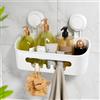 LEVERLOC Mensola da Doccia con Ventosa per Bagno Doccia Caddy Carrello di stoccaggio Senza Foratura Portaoggetti Organizer per per Accessori da Bagno o Cucina