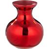 GILDE Vaso Kyoto in ferro - Pancioso - Lucido - Rosso - Altezza 25 cm x Ø 22 cm - Vaso per fiori impermeabile