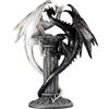 ICE ARMOR 19.5 H Medieval Black and White Dragons Statue Fantasy Decoration Figurine Large Sculpture