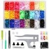 LIHAO 375 bottoni a pressione in plastica T5, 12 mm, multicolore, 24 colori, set di pinze in metallo + 12 clip clip in plastica