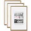 walther design Galeria KG015H3 - Cornice portafoto in plastica, 10 x 15 cm, confezione da 3, oro
