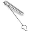 STERLL Fermacravatta Da Uomo In Argento Sterling Con Motivo A Strisce Sottili E Catena Di Sicurezza