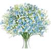 N&T NIETING Gypsophila Fiori artificiali, 10 pezzi, Gypsophila, fioriere finti, per matrimoni, feste, decorazione della casa (blu e bianco)