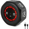 GOMETY Cubo Visual Timer, Timer Pomodoro Rotazione, 1/3/5/15/30/60/90 Minuti e Conto alla Rovesta, Modalità Silenziosa e Modalità Suoneria, Pomodoro Timer Ricaricabile per Cucina, Studio