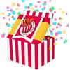 FETTIPOP Scatola Regalo Esplosiva Coriandoli (scherzo del fast food), 18,5 x 14 x 11 cm, Sorpresa Confezione Pacco Regalo, Anniversario Compleanno, Valentino, Qualsiasi occasione