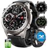 AIEK Smartwatch da Uomo, GPS Orologio Sportivo,65 Giorni Standby,5ATM Impermeabile per Nuoto, Chiamate Bluetooth, Fitness Tracker 170+ Sportive, Sonno Bussola,Compatibile iOS Android (Nero)