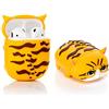 YIGEYI Airpods - Custodia in silicone compatibile con gli Airpods 1 e 2 custodia per cartoni animati 3D, simpatica e divertente [serie di animali da compagnia papà] (gatto giallo)