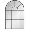 Easycomfort Specchio Moderno a Parete e a forma di Arco 91x60 cm per Camera da Letto e Soggiorno, in Metallo Nero e Vetro